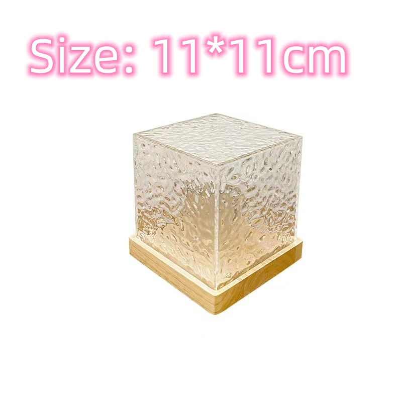 RGB LED Crystal Table Lamp with Water Ripple Effect – 16 Colors, USB Powered